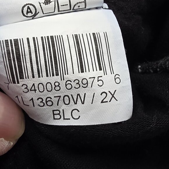 Karen Kane Shirt Womens 2X Black Lace Hem Tunic Top Made USA Stretch Rayon Blend - Picture 7 of 10